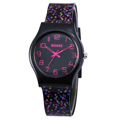 Montre d'enfant Zeiger Montre pour Fille Garcon Mouvement Quartz Analog Montre pour fille Montre pour Garcon Bande Silicone Mult