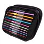 LIHAO Lot Mélangé de 22pcs Crochets Aiguilles à Tricoter Multicolores en Aluminium & Acier dans une pochette violette