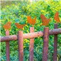 ZYEKIU 5 Pièces Oiseaux Decoratifs Decoration Jardin Exterieur Deco Exterieur Patine Rouille Naturelle Déco Jardin Métal Rouillé