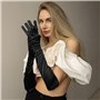 ZYEKIU 2 Pcs Gants Longs Femme Satin Opéra Classique Fête Longs Élégants, Gants Accessoire Valentin Moufles, Années 1920 Style p