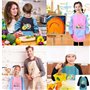 Coyanyu 2 Pièces Tablier de Peinture pour Enfants, Blouse d'art Imperméable à Manches Longues pour Enfants avec Poche, Tablier D