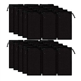50 pièces Étuis à lunettes souple Etui de protection en microfibre noir Etui de nettoyage Lunettes de soleil Lunettes de vue Poc