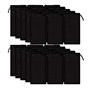 50 pièces Étuis à lunettes souple Etui de protection en microfibre noir Etui de nettoyage Lunettes de soleil Lunettes de vue Poc