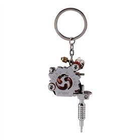Portable en alliage de zinc en métal mini tatouage machine porte-clés pendentif tatouage dispositif ornement