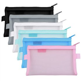 Meetory 6 Pièces Zip Mesh Zipper Pochettes Crayon
