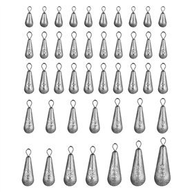 44 pièces Plombs de pêche en mer