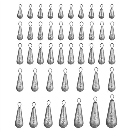 44 pièces Plombs de pêche en mer