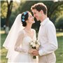 Lot de 6 bandeaux pour cheveux - Fleurs séchées - Pour enfants - Marguerites - Couronne de fleurs de mariage