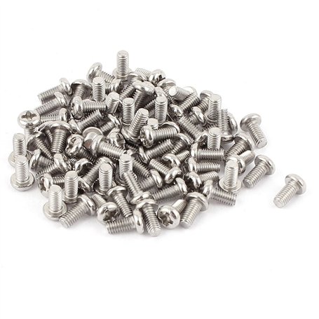sourcing map M3x6mm Acier Inox 304 Vis tête cylindrique Phillips 60pc