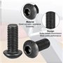 sourcing map 100Pcs Vis à tête creuse M4x8mm 0.7mm Pas alliage acier Hex boulon douille noir