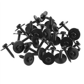 sourcingmap 20Pcs Noir Métal Vis Corps Pare-boue Pare-chocs Capote Clip de Fixation