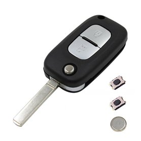 LAKOMODO Coque Clé Plip Télécommande pour Renault Clio 3 Kangoo Master Modus Trafic Twingo Wind Megane -2 Boutons- avec 2 Switch