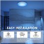 ZWOOS Plafonnier LED Dimmable avec Télécommande, 30W Changement de Couleur RGB Luminaire Plafonnier, 2700K-6500K, 2200LM éclaira