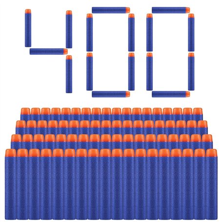 ZWOOS Fléchettes Nerf 400 pièces 7.2cm Mousse Recharge de Fléchettes pour N-Strike Mega Elite Blasters Pistolet Jouet