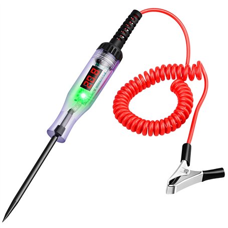 Testeur de Tension pour Voiture 5-120V DC Testeur de Circuit Automobile Stylo Testeur de Tension avec Numérique LED Lampe Temoin