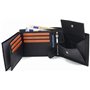Portefeuille pour Homme Fa.Volmer ® en Cuir véritable au Format Paysage Classique | Noir | Protection RFID | Coffret Cadeau | Mo