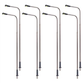 WANGCL Lot de 8 lampadaires LED en métal à tête unique pour modélisme de train