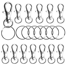 KINDPMA 100PCS Porte-clés Rotatif Mousqueton Porte Clé