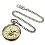 TREEWETO Montre de Poche Montres Goussets mécanique pour Homme en Bronze à chaîne, Lune Soleil Tournant 24 Heures Afficher Cadra