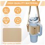 Sac pour Stanley Cup, Housse Cuir PU Pochette avec Porte-ID, Anneau en D et Bandoulière Réglable – Compatible avec Bouteilles de