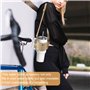 Sac pour Stanley Cup, Housse Cuir PU Pochette avec Porte-ID, Anneau en D et Bandoulière Réglable – Compatible avec Bouteilles de