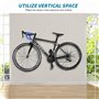 Porte Velo Mural, Solide Support Velo, Support Mural Velo Noir, Kit Crochet Convient Aux VéLos éLectriques, Aux Vtt Et Aux VéLos