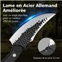 SHAN ZU Couteau de Chef avec Gaine en Cuir, Couteau de Cuisine Désosser en Acier à Haute Teneur en Carbone et Poignée étanche G1