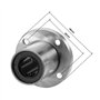 sourcing map LM16UU Rond Bride Linéaire Roulement à Billes 16mm Alésage Diamètre 28mm Diamètre Externe 37mm Longueur Paquet de 2