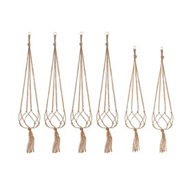 Cintre pour Plantes 6 Pièces Panier Suspendu de Pot de Plantes Cintre de Plante de Support de Pot de Fleur Fait à la Main pour L