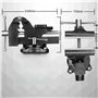 Étau d'établi rotatif à 270° - 110 mm - Haute performance - Avec mâchoires souples multifonctionnelles