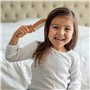 Green Sprouts Brosse d'apprentissage + peigne | Brosse d'apprentissage super douce pour les cheveux épais ou bouclés | Bois natu