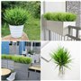 BuxiuGK 4 Pcs Arbustes en Plastique Artificiels 37cm Verts Plantes Artificielles Faux Herbe de Blé Plantes pour Le Jardin Extéri