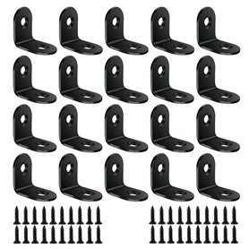 BuxiuGK 20 Pcs Support à Angle Droit Équerres de Fixation Forme de L à 90 Degrés Acier Inoxydable 20 * 20 * 16 mm Avec Vis - Noi
