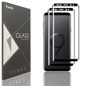 Tzstz 2 Pièces Verre Trempé pour Samsung Galaxy S9 Plus/S9+ Protection Écran ，3D Couverture Complète Film de Protection，Sans Bul