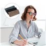 TNOMSNO Etui Lunettes, 3 Pièces Etui Lunettes Souple Boîte à Lunettes en Cuir PU, Rangement Lunettes avec Chiffon en Microfibre 