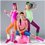 12 Pièces Serre Poignet Fluo Annees 80 et élastique Bandes de Cheveux, Set 8 Pièces Bracelet Fluo 4 Pièces Bandeau Fluo Rétro Ac