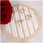 YANGWEN Plateau Présentoir Bijoux en Bois, 6 Fentes Anneau Bague Boucle d'oreille Affichage Support Stockage,Blanc Insérer Organ