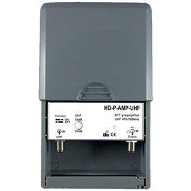 LEYF Preamplificateur TV/Gain réglable 15-38 dB/Amplificateur Antenne TV/Ampli pour TNT HD Signal UHF 470-790MHz