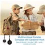 Ziyonix 6 Pièces Boussole Enfant, Multifonction Mousqueton Mini Mousqueton Boussole Survie pour Sports de Plein air Navigation C