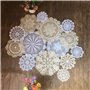 MINDPLUS Lot de 14 Napperons en Crochet à la Main Napperons en Dentelle au Crochet en Coton Napperon de Table 10 à 25 cm Rond Bl