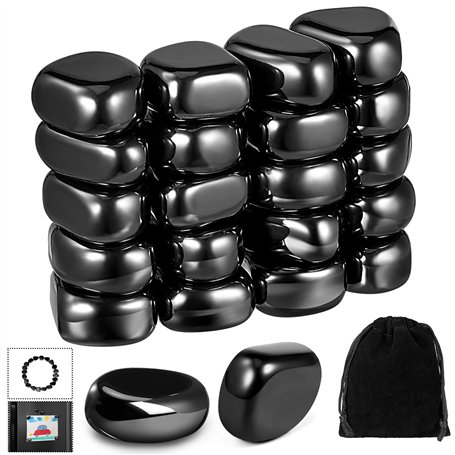 Tatxmalv 20 Pièces Aimants en Hématite Noirs