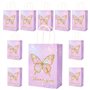 NPZ-Butterfly-10P Lot de 10 sacs cadeaux en papier colorés avec anse pour anniversaire d'enfant