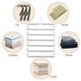 2 Pièces Inoxydable Cintre Pantalon, Cintre Gain de Place, Cintre Pliable pour Armoire, Antidérapant, Crochet Rotatif à 360° pou