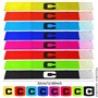 RUIJIE Brassard de Capitaine de Football 8 Pièces Élastique Capitain Bandes Multicolor Réglable Captain Armband Rétractable Stan