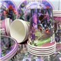 Vaisselle de Fête Anniversaire Jeu Vidéo,Doyomtoy 62 Pièces Vaisselle Papier Set Assiettes en Papier Serviettes Tasses pour Fête
