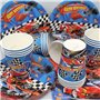 Doyomtoy 61 Pièces Décorations de Fête d'anniversaire de Voiture de Course Assi