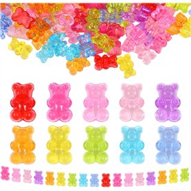 UCLEVER 200 perles en acrylique transparent ours