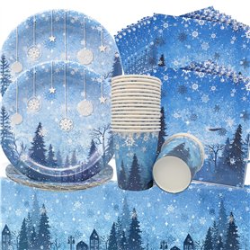 Vaisselle de fête en Neige Bleue