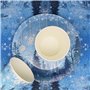 Vaisselle de fête en Neige Bleue,61pièces Vaisselle de fête de Noël Assiette à Dessert,Tasses,Serviettes et Nappes,Vaisselle de 