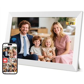 Cadre Photo numérique WLAN HD 1280 * 800 IPS de 10,1 Pouces avec écran Tactile Cadre Photo électronique avec mémoire de 32 Go, R Cadre Photo numérique WLAN HD 1280 * 800 IPS de 10